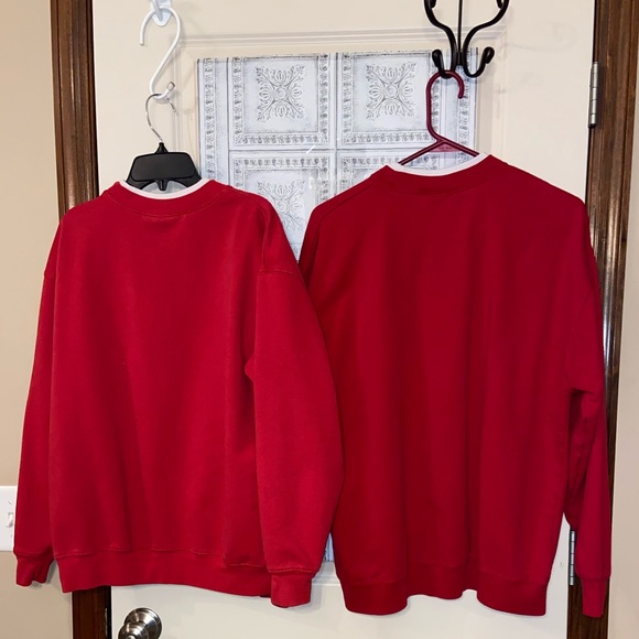 ⛄️Pre-Loved 2 Pcs Sz-L&XL M&CSportswear Bundle Red Snowman Sweaters/Sweatshirts - Picture 5 of 16